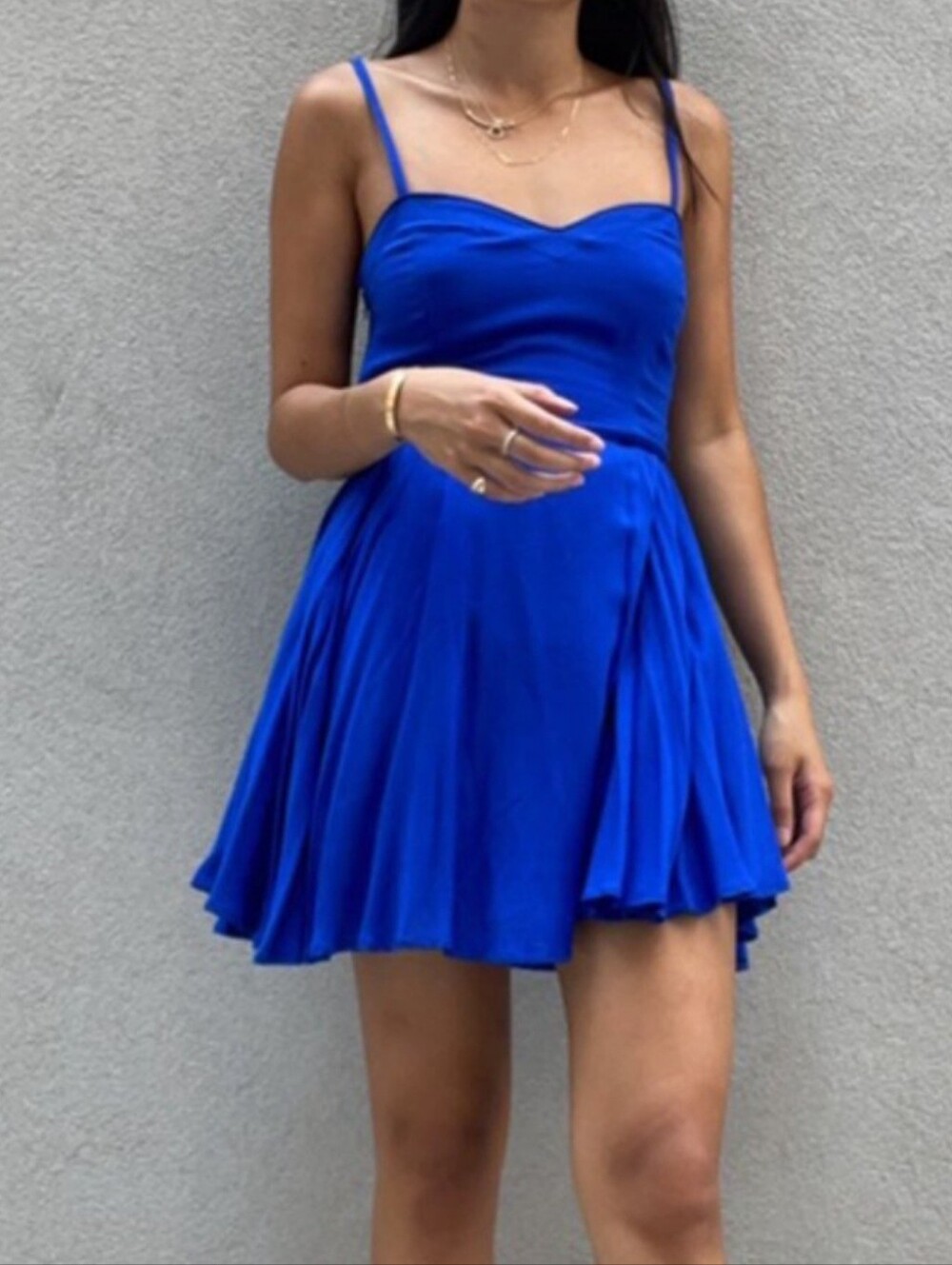 Talula Lipinski Royal Blue Spaghetti-Strap Skater Dress